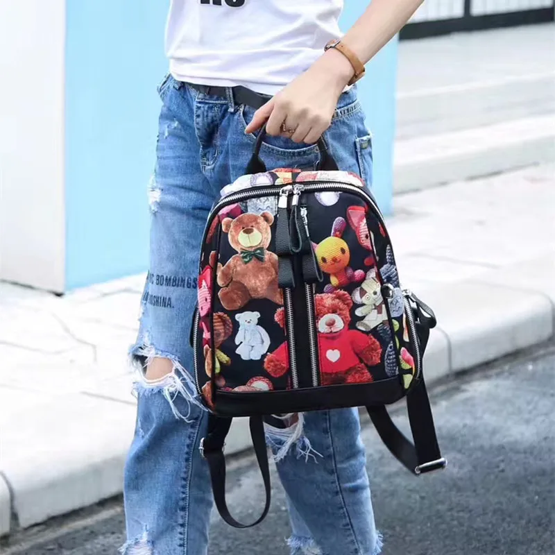 Дизайнер Портативный Малый одежда с изображением мишки рюкзак женская обувь
