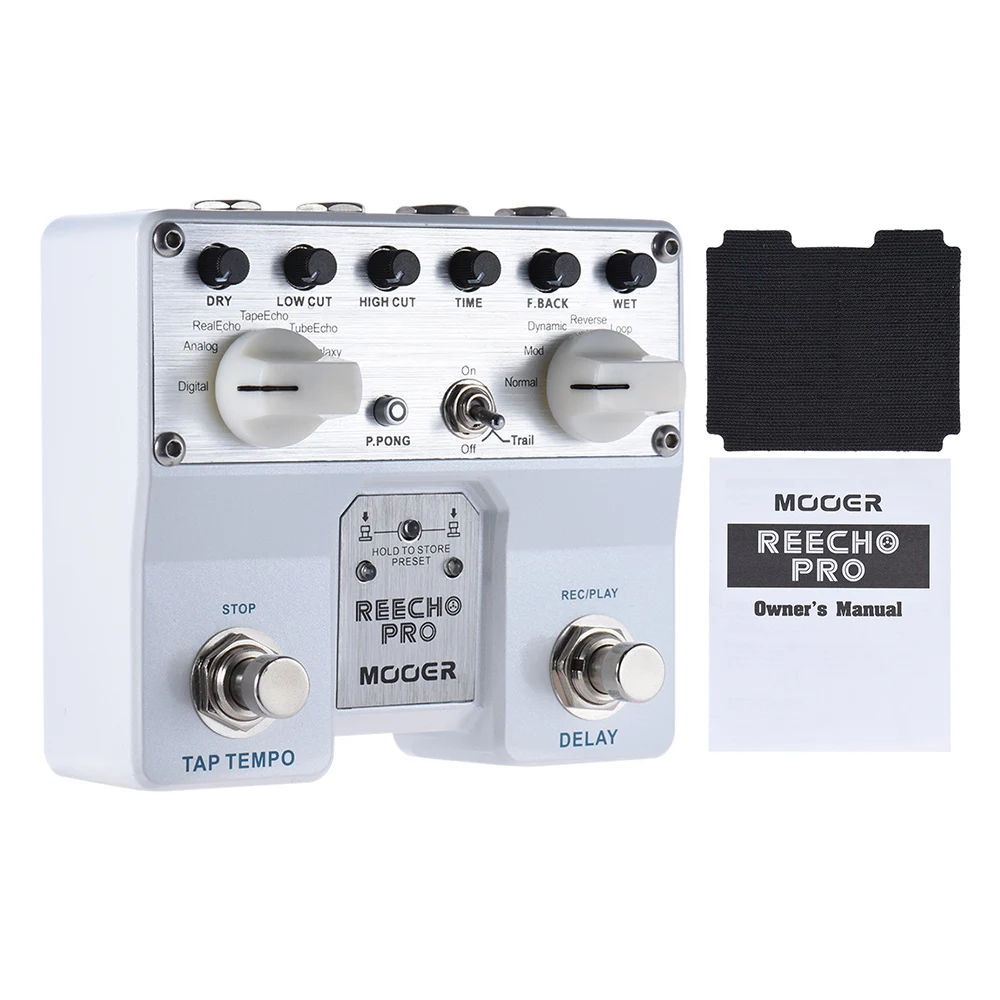 MOOER Reecho Pro цифровые гитарные педали с эффектом Delay Твин Footswitch с 6 эффектами задержки циклическая запись(20 секунд) функция