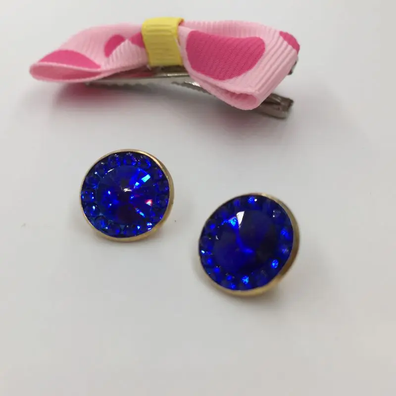 Высококачественный сапфировый синий кристалл кнопки 13 мм аксессуары для шитья