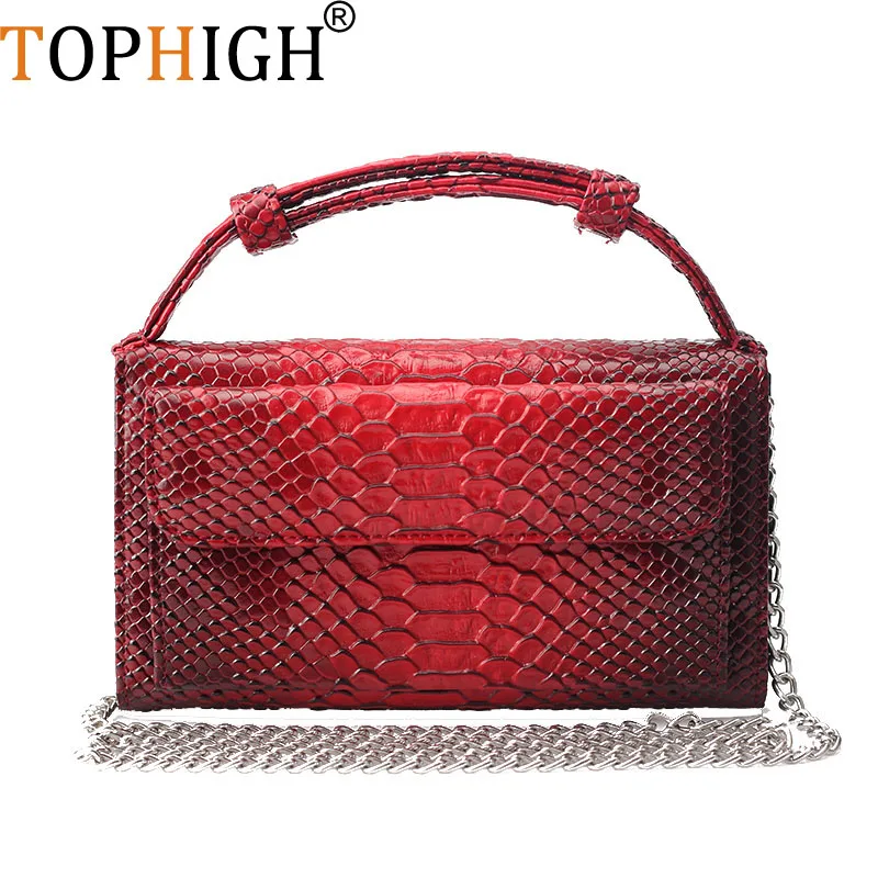 Повседневная Сумка клатч TOPHIGH из натуральной кожи для женщин дамская сумочка