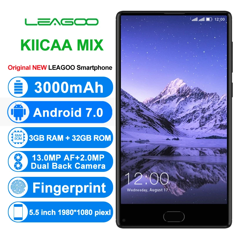 LEAGOO KIICAA MIX 5 &quotполный экран Android7.0 MTK6750T восьмиядерный смартфон 3 ГБ ОЗУ 32 Гб двойная