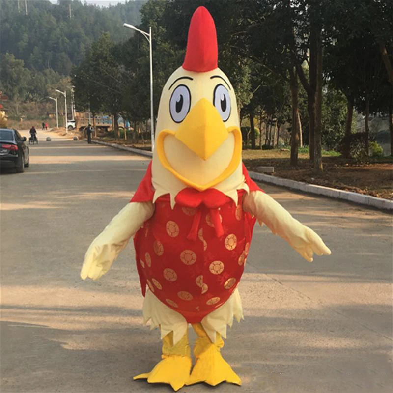 

New Arrival High Quality Big Cock Mascot Costume Children Party Performance Suit Adult Size Chicken Mascot Free Shipping