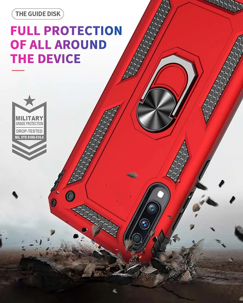 Car Mounted Armor Case For Samsung Galaxy A20e A 10 20 30 40 50 70 S Shockproof Ring Buckle Stand Soft TPU+ Hard PC Case Cover