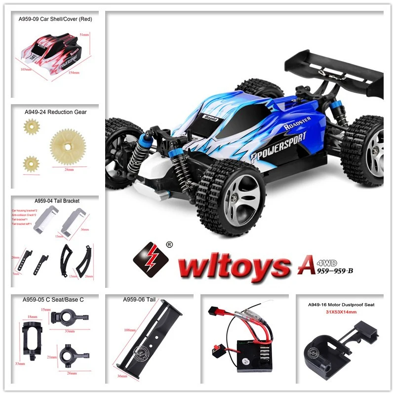 Оригинальный WLtoys 1:18 RC автомобиль запасные Запчасти A949/A959/A959 B/A969 B аксессуары A959 01