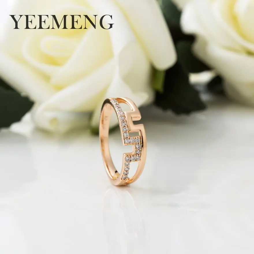Высококачественное кольцо YEEMENG золотого цвета с кубическим цирконием для женщин