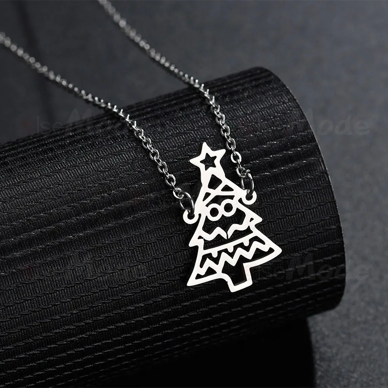 Ожерелье ELSEMODE с подвесками в виде рождественской елки из нержавеющей стали