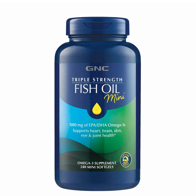 

Free shipping Fish Oil 1000 mg of EPA/DHA Omega-3s supports heart,brain,skin,eye & joint health 240 softgels