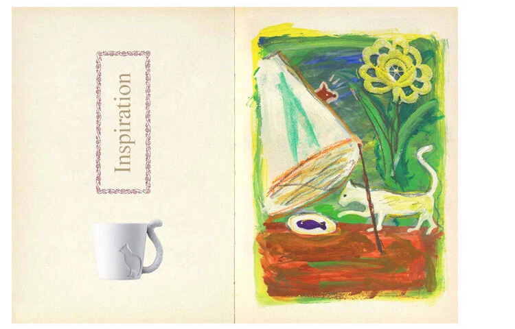 Керамическая кружка чашка белая кошка/кролик/белка/олененок животные молочная