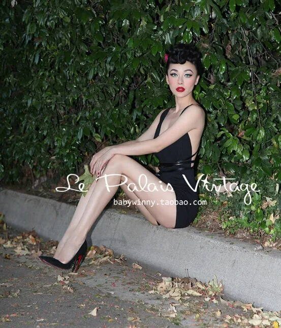 Винтажные элегантные и сексуальные универсальные черные Обтягивающие