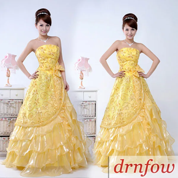 Brand New Длинные Quinceanera Платья 2017 Дешевое Без Бретелек Невесты Цвет Синий Красный