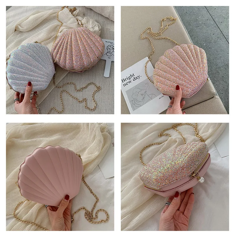 Женские сумки через плечо в виде ракушки 2019 Высококачественная кожаная