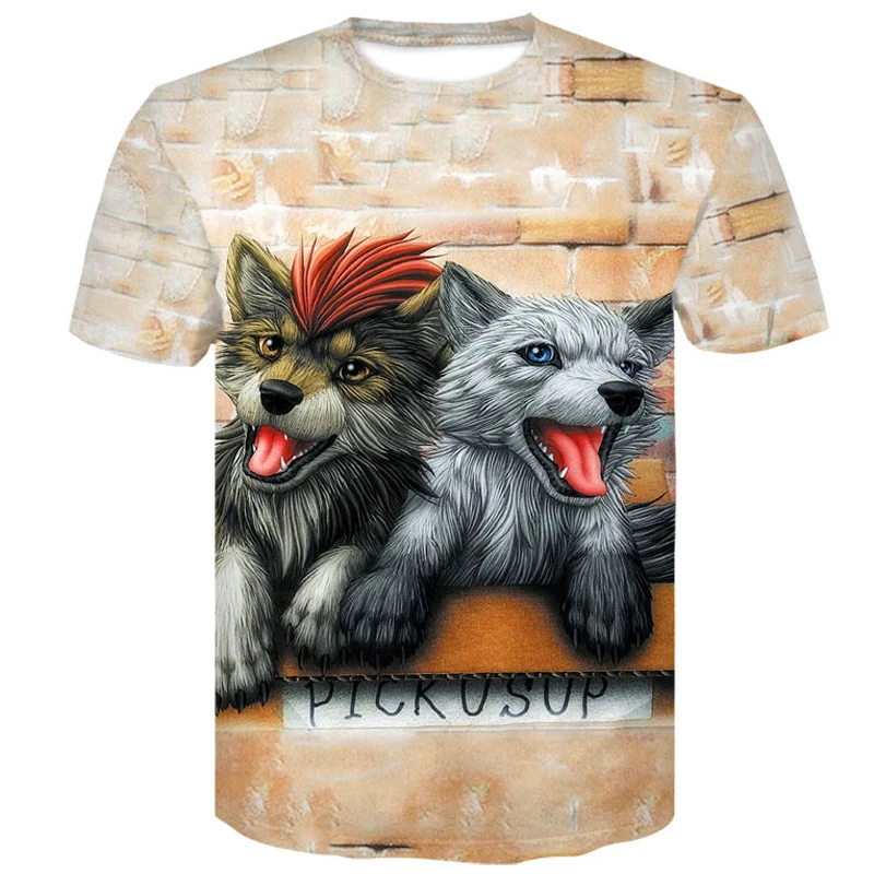 Brand 3D T-shirt Animal Wolf Lion Shirt Camiseta 3d T Men Funny Shirts Mens Clothing Casual Fitness Tees Tops tshirts | Мужская одежда