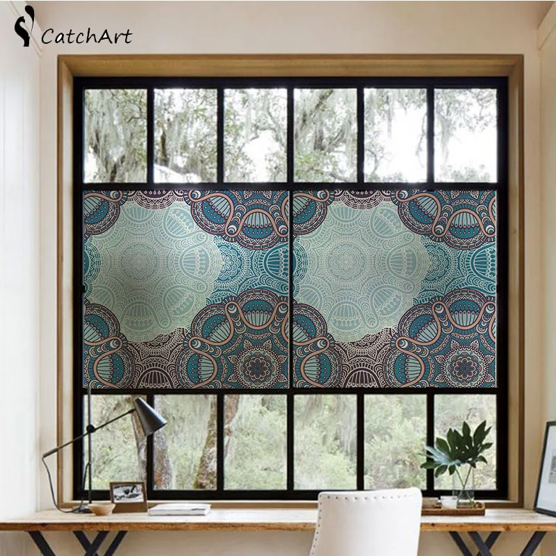 

No glue colorful Window film Frosted Privacy Glass Door Sticker Home Decor Digital print