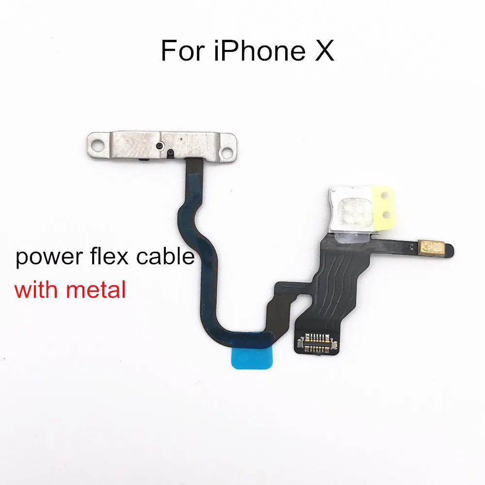 1 шт. гибкий кабель питания с металлом для iPhone 5, 5S, SE, 6, 6 S, 7, 8 Plus, X переключатель громкости, кнопка включения и выключения, Запасная часть - Цвет: For iPhone X