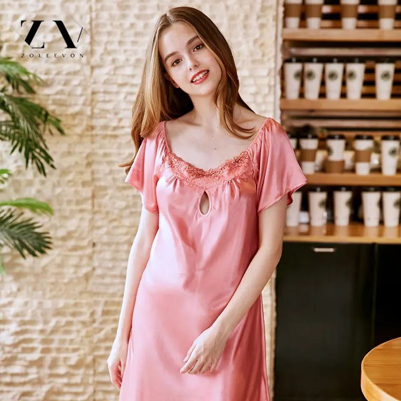 022 Coral Red Сексуальные ночные рубашки, ночная рубашка, женское белье, шелковое ночное белье, сексуальное нижнее белье, ночная рубашка для женщин, женская ночная рубашка с глубоким декольте - Цвет: 022 Coral Red