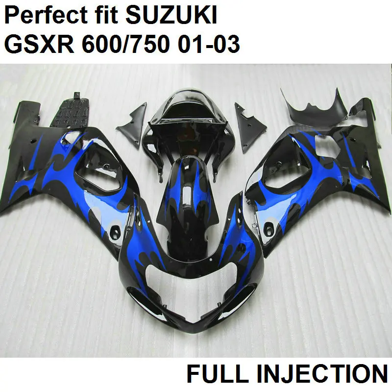 Детали кузова для Suzuki Обтекатели литья под давлением GSXR600 01 02 03 синий черный