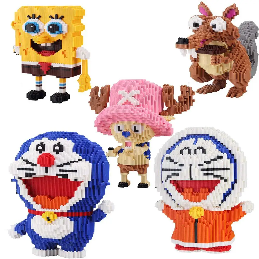 Крупные частицы строительные блоки Doraemon губка детская белка чоба строительные блоки игрушка