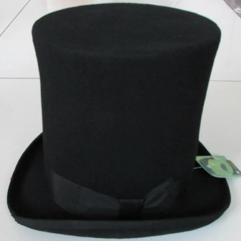 LIHUA 25 см(9,8 дюйма) стимпанк/Mad Hatter топ шляпа Викторианский Винтаж Шерсть Fedoras Шляпа Дерби шляпу миллионер/Маг Шляпа Trik