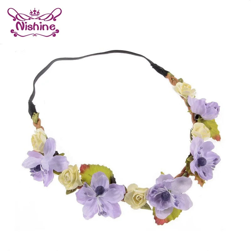 4 Nishine Boutique/гирлянда с искусственным цветком для маленьких девочек, детские цветочные анадемы, аксессуары для волос, венки, реквизит для фотосессии - Цвет: 4