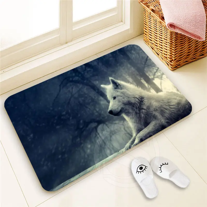 

Unique Custom WOLF Doormat Home Decor 100% Polyester Pattern Door mat Floor Mat foot pad SQ00722-@H0718