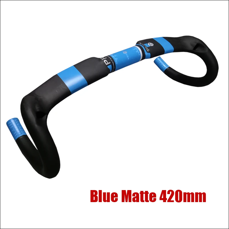 Blue 420mm Синий сломанный ветровой руль, полностью углеродное волокно, руль для шоссейного велосипеда, углеродное волокно, углеродный руль, изгиб, углеродное волокно, велосипедный 31,8 мм - Цвет: Blue 420mm