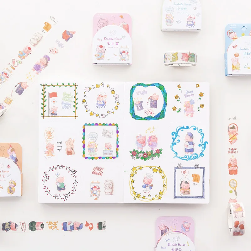 1 шт./лот декоративная клейкая лента из японской бумаги сделай сам серия свинья