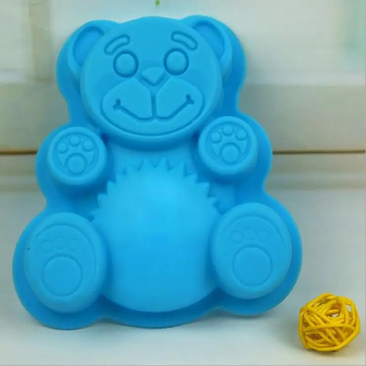 Силиконовые формы медведя помадка Пан Плесень DIY поднос для печенья резак желе 3D