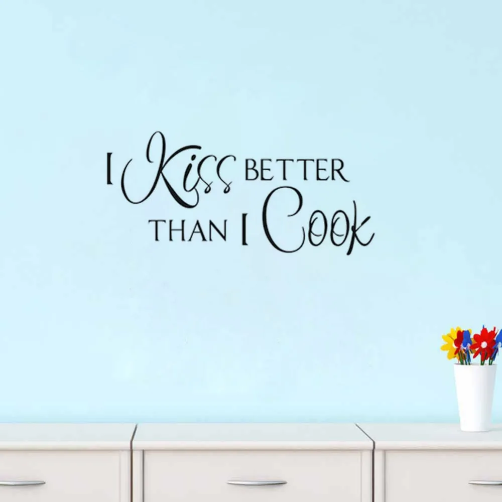 Настенные Стикеры с надписью I Kiss Better Than Cook наклейка для кухонной стены домашний