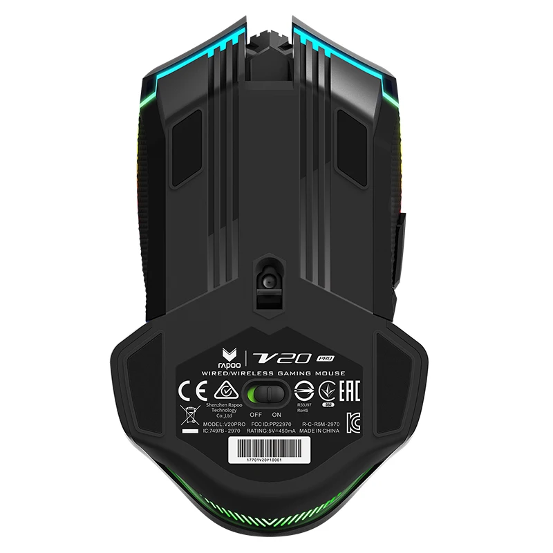 Аккумуляторная Двухрежимная игровая мышь Rapoo RGB волшебный светильник 7D