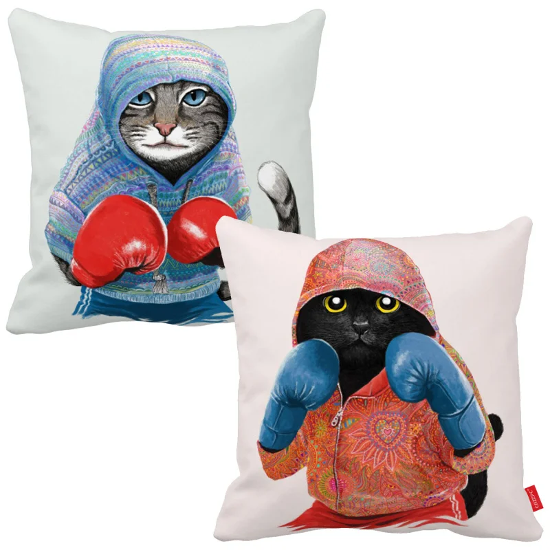 Красный синий бокс кошка пивоварня печать автомобиля декоративные бросок