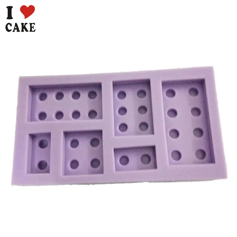 6 отверстий лего кирпичные блоки формы прямоугольные DIY шоколадная силиконовая
