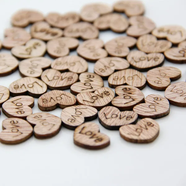 Wood Grain 100pcs 100 шт мини любовь сердце форма деревянная для деревенская свадьба стол Сделай Сам Plaques искусство Висячие Ремесло Украшение деревянная кнопка - Цвет: Wood Grain 100pcs