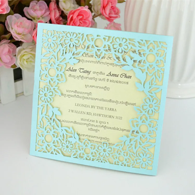Свадебные открытки с цветами лазерной резки и антикварная имитация стиль Китай