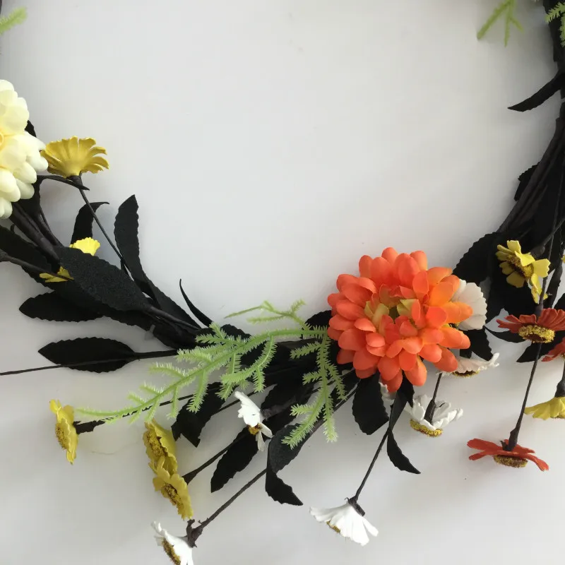 Новый дизайн 2017 20-дюймовый цветочный венок с национальным деревом и желтыми