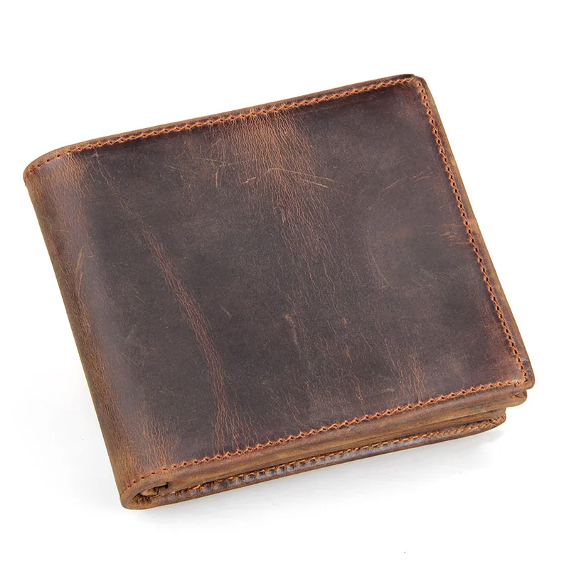 Dark brown COHEART кошелек из натуральной кожи, мужские кошельки из воловьей кожи, винтажные кошельки, гарантия качества, Кошелек carteira masculina - Цвет: Dark brown