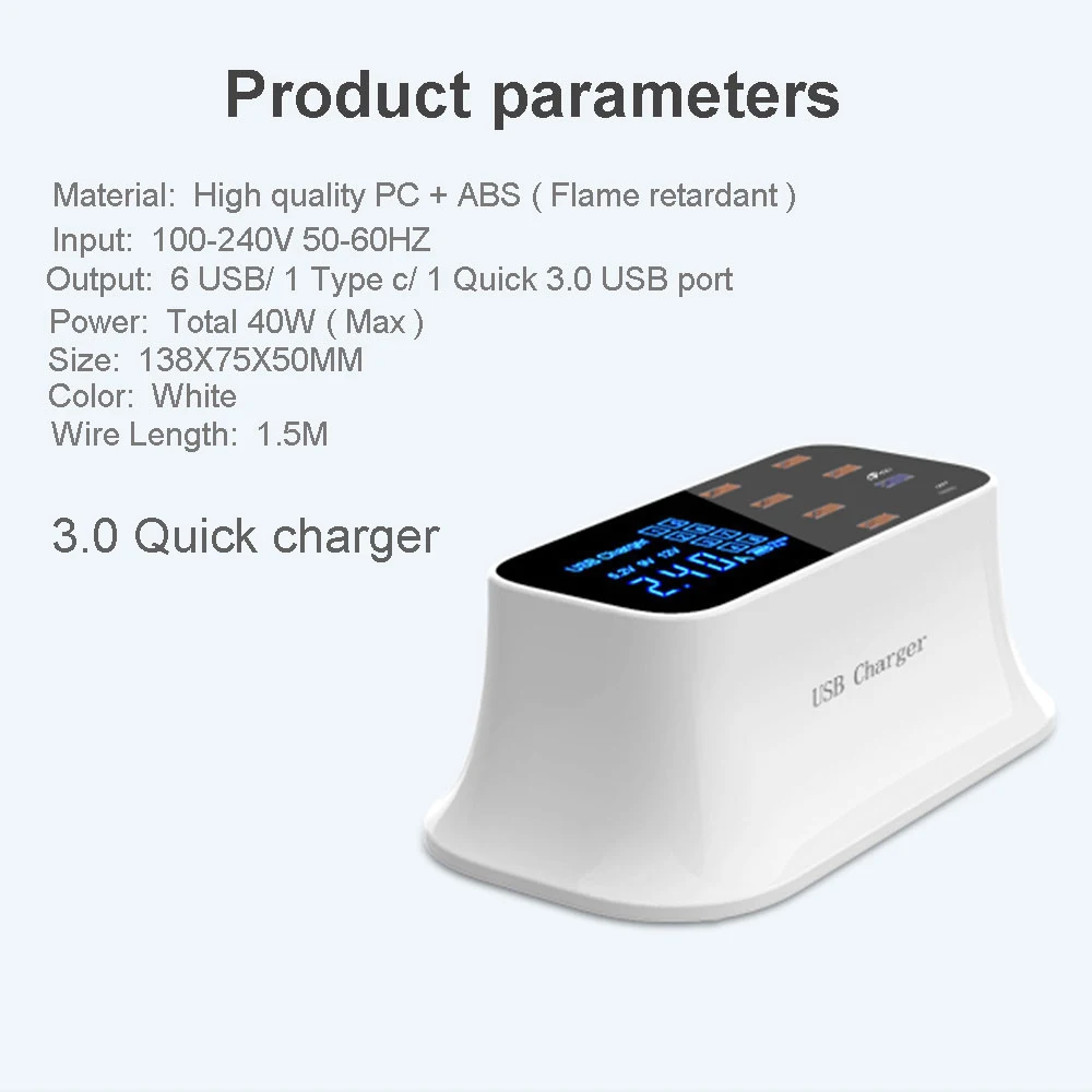 Быстрая зарядка 3 0 Смарт USB зарядное устройство для iphone Samsung Тип C Выходная станция