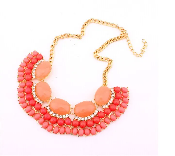 2014 New Fashion link Chain Choker Vintage Rhinestone Bib Statement Necklaces &amp Pendants Women Jewelry X151 | Украшения и