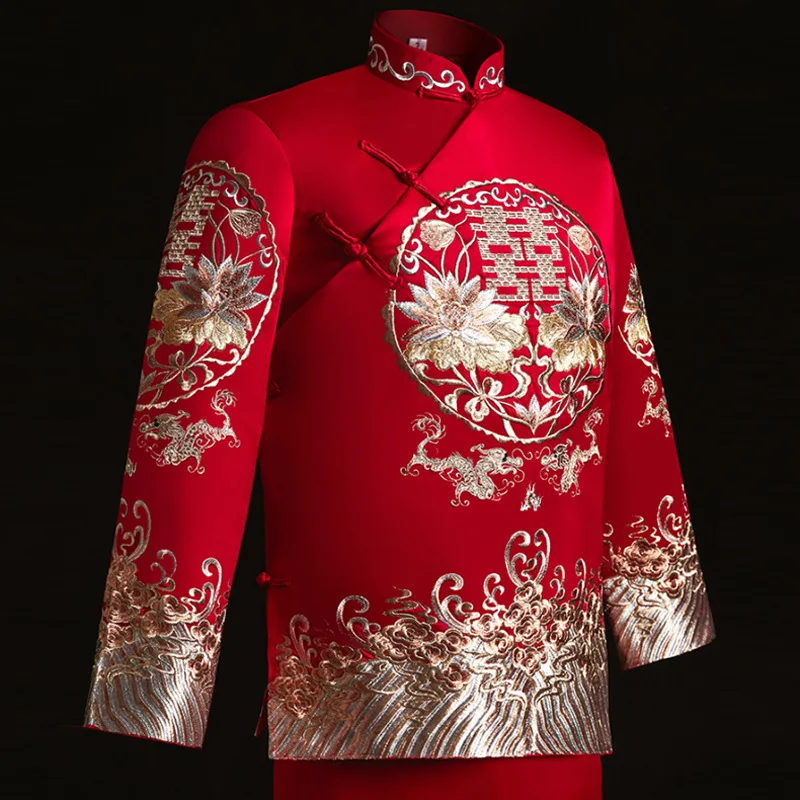 Красный Жених винтажный свободный Cheongsam традиционное китайское свадебное платье