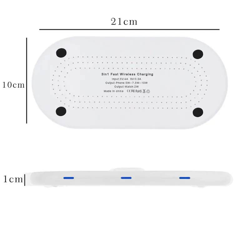 Хохлатое зарядное устройство для apple watch band series 4 3 2 1 Qi беспроводной IPhone X 8 Plus 10 Вт Быстрая зарядка 3 в 1 Зарядная площадка