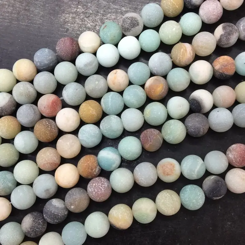 Matt Frosted Dull Polsh Natural Amazonite Stone Beads Spacer Round 4mm 6 mm 8 10 for DIY Making Jewelry | Украшения и аксессуары