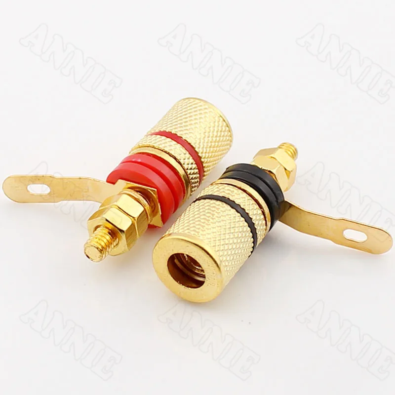 

100pcs/lot Gold Plated Horn Wire Terminal Audio Plug Speaker Connector For Budweiser Banana Socket