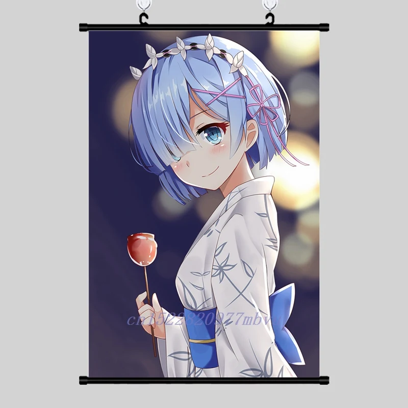 Аниме постер RE ZERO пусковая жизнь в другом мире настенная прокрутка печатная