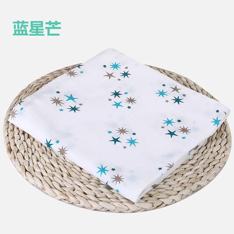 LAN-STAR-awn 1 шт., муслин, хлопок, детские пеленки, мягкие одеяла для новорожденных, для ванной, марля, Детская накидка, спальный мешок, чехол для коляски, игровой коврик - Цвет: LAN-STAR-awn