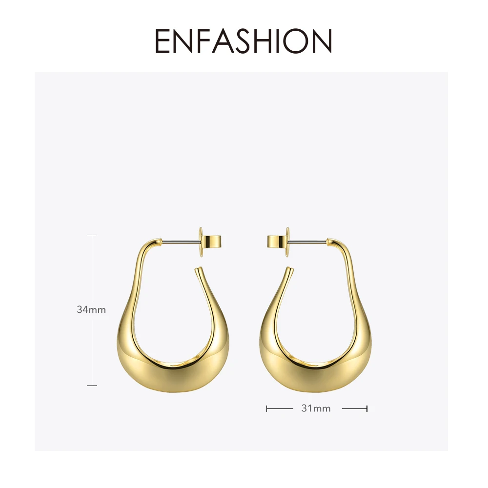 ENFASHION геометрические асимметричные серьги-кольца простые круглые обручи маленькие водные серьги в виде капли для женщин Pendientes Aros EC191028