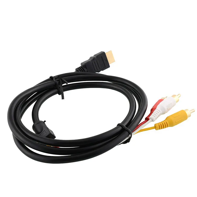 1 5 м черный HDMI папа к 3 RCA Аудио AV кабель адаптер разъем шнур для HDTV 77 99 XR649|Кабели HDMI|