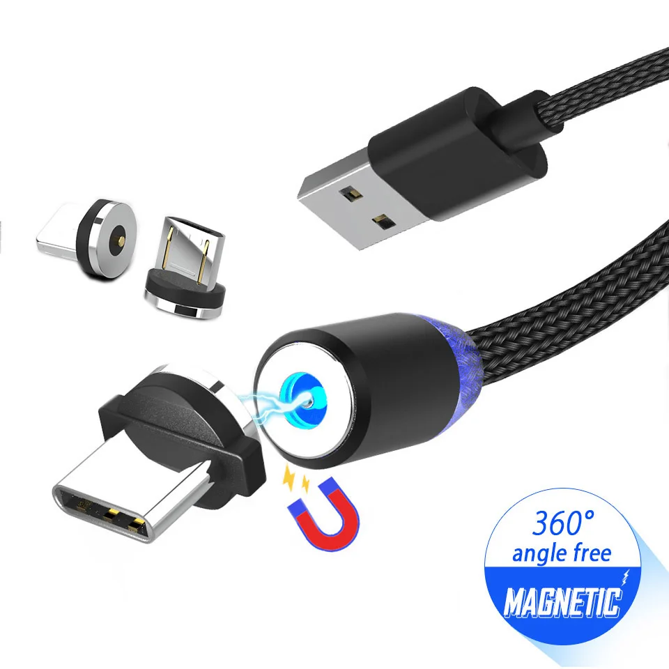 2 м Магнитный mi cro Usb кабель type C зарядный кабель type c для samsung Note 10 S10 Plus A50 A70 A50s Xiaomi mi 9 Pro 9t Red mi Note 8