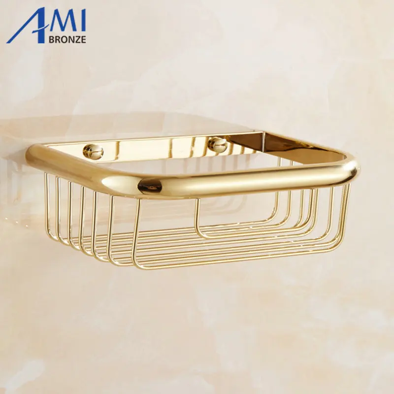 2011 серия квадратные полки для ванной комнаты твердая латунь хром античное золото