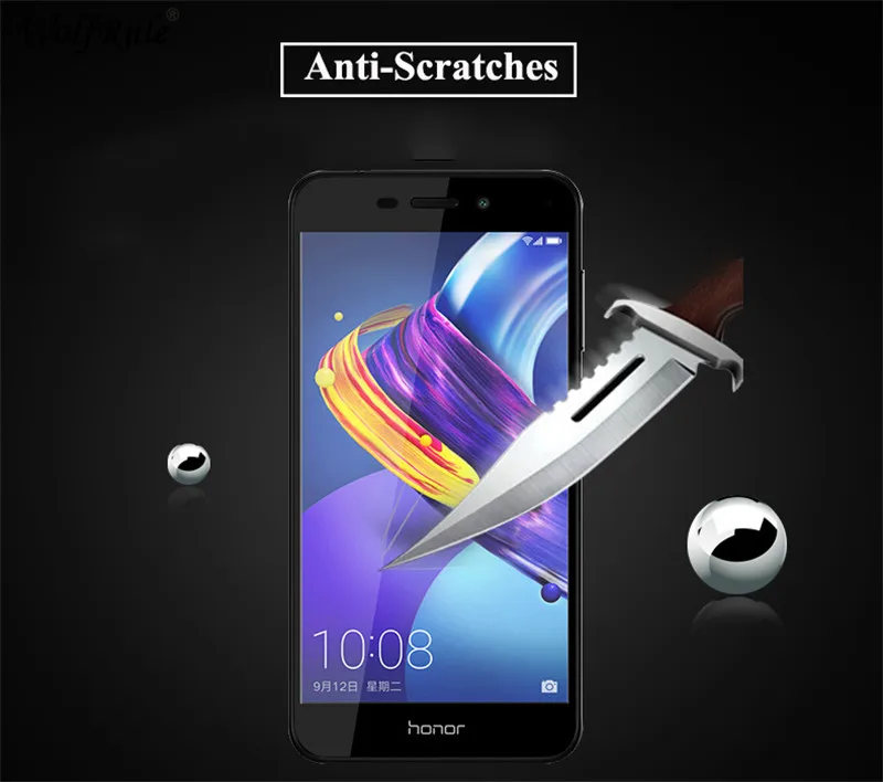 Protector de pantalla de cristal templado para Huawei, Protector de pantalla de vidrio templado antipolvo para Huawei V9 Play, cobertura completa, Honor 6c Pro, 2 uds.-1