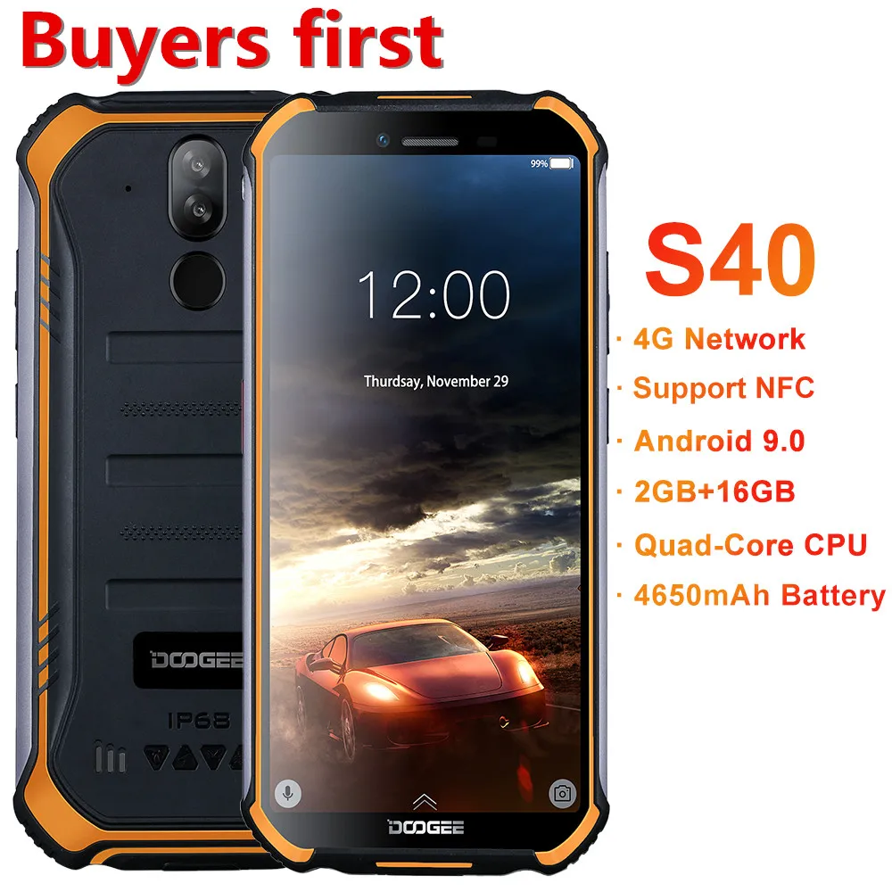 DOOGEE S40 смартфон с 5 дюймовым дисплеем четырёхъядерным процессором MT6739 ОЗУ 3 ГБ ПЗУ