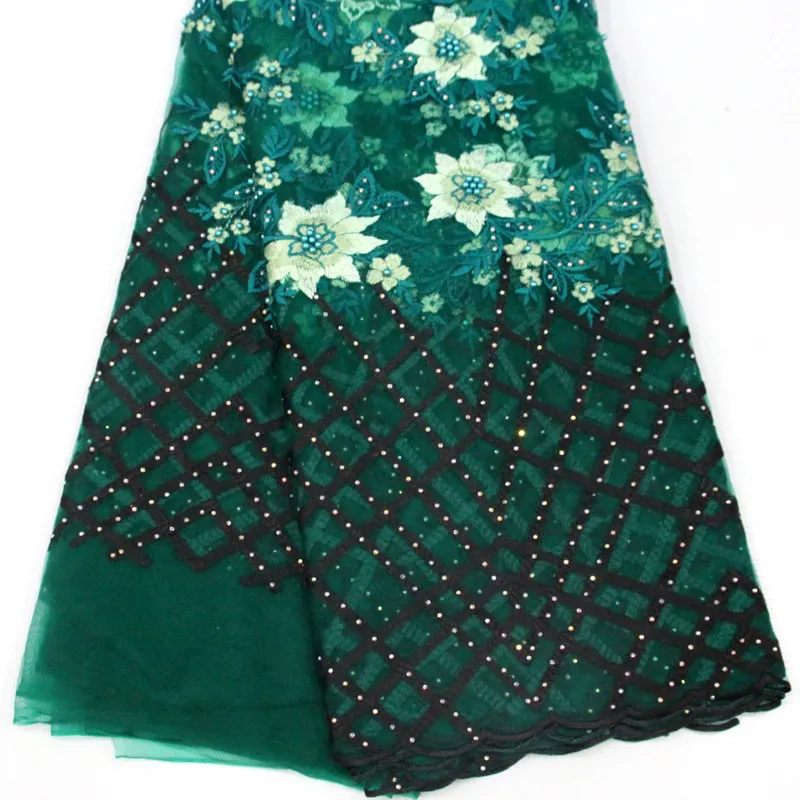 Мода 2019 африканская кружевная ткань высокого качества 3D с бисером нигерийское